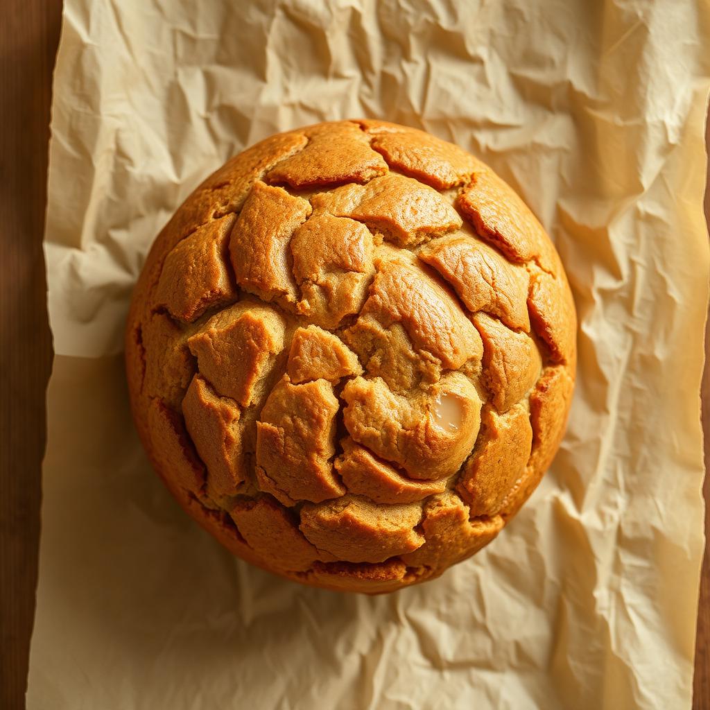 Whole honey banana bread loaf on parchment